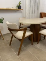 80×130 cm Çıtalı Fıçı Ayak Elips Masa & Berlin Sandalye Takımı - Görsel 4